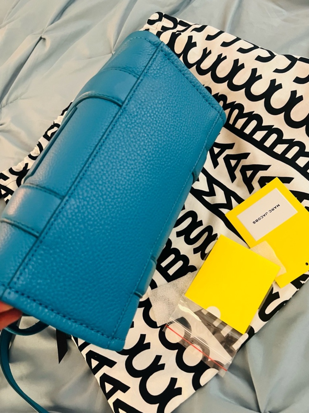 Marc Jacobs Teal Pebbled Leather Tote with Shoulder Strap - Picture 6 of 6